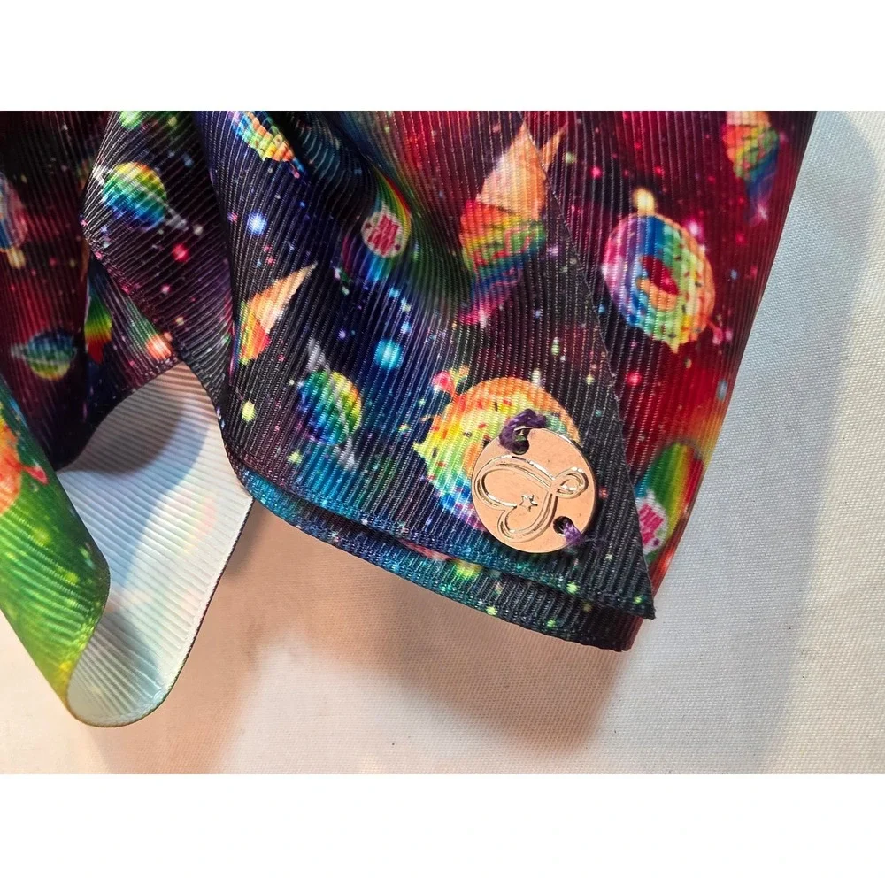 JoJo Siwa Signature Rainbow Galaxy Sweet Treat Space Bow Rhinestone Star
